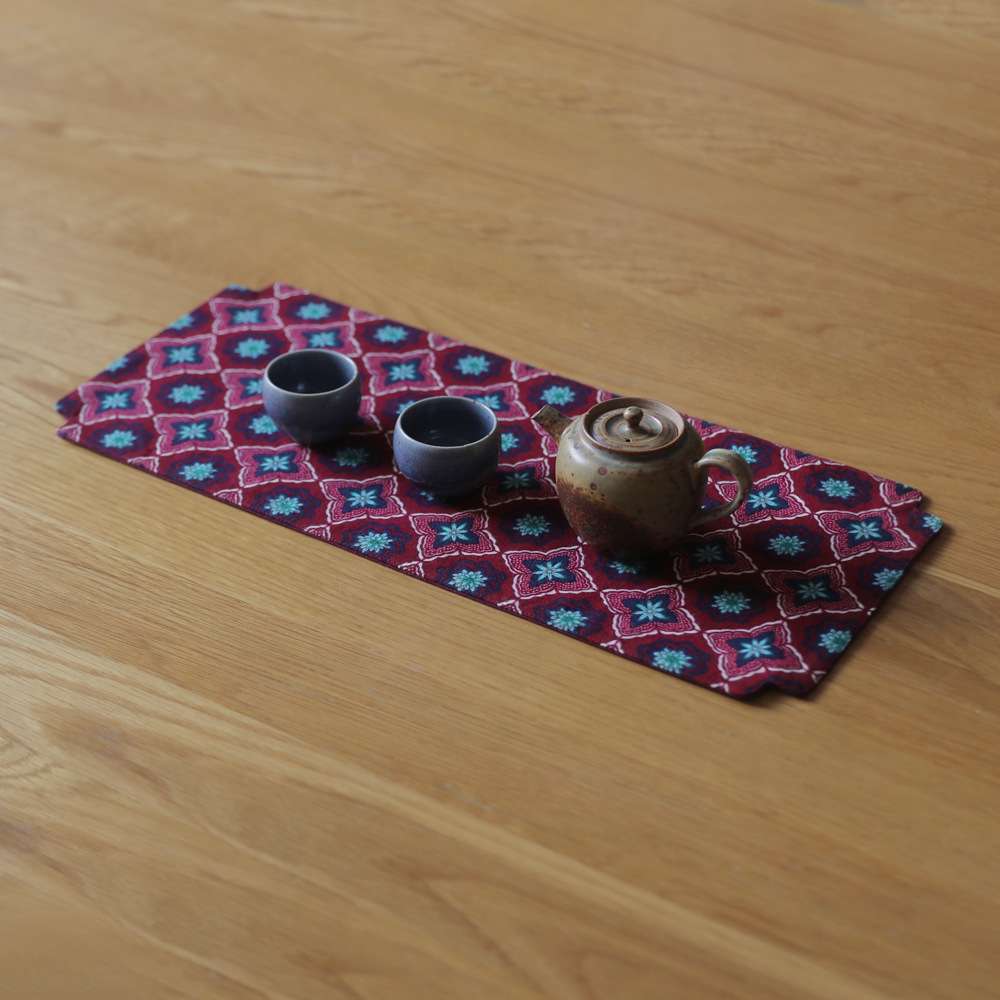 尔雅厂家直销万花餐垫茶垫香炉桌旗茶道香道垫小茶席新中式茶具