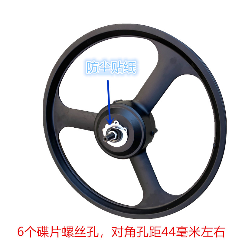 20寸锂电车七刀轮电机36v七刀碟刹20铝圈马达 48v锂电后轮驱动