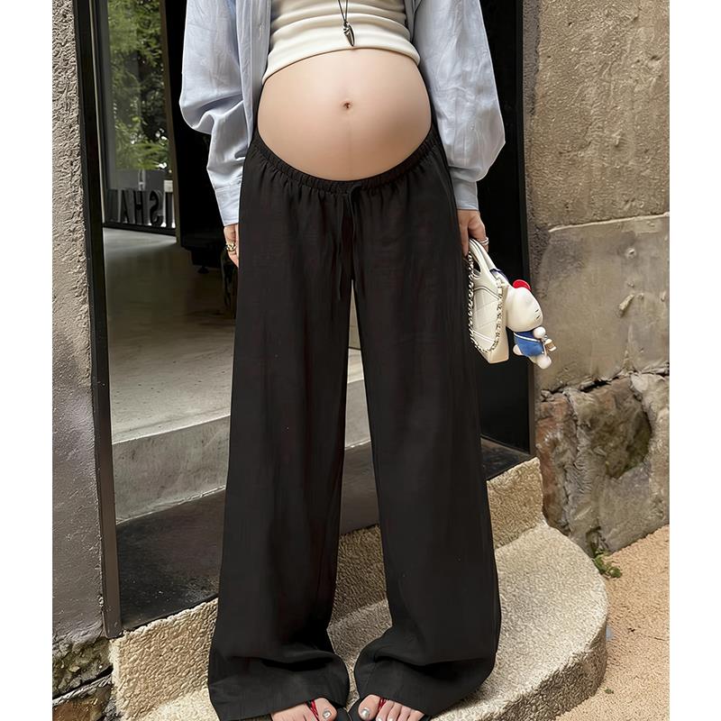 孕妇裤夏薄款2026新款棉麻长裤夏季外穿无托腹春夏亚麻阔腿裤女