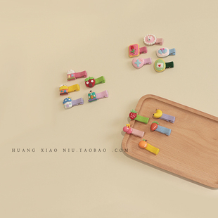 全包发夹 黄小妞 可爱甜美宝宝发夹 婴儿百天百日照装饰用发夹