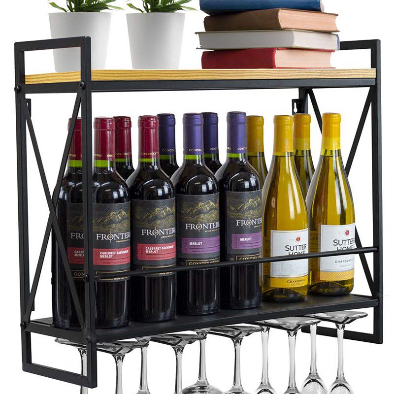 铁艺酒架壁挂创意红酒架酒柜墙上悬挂式置物架酒杯架摆件