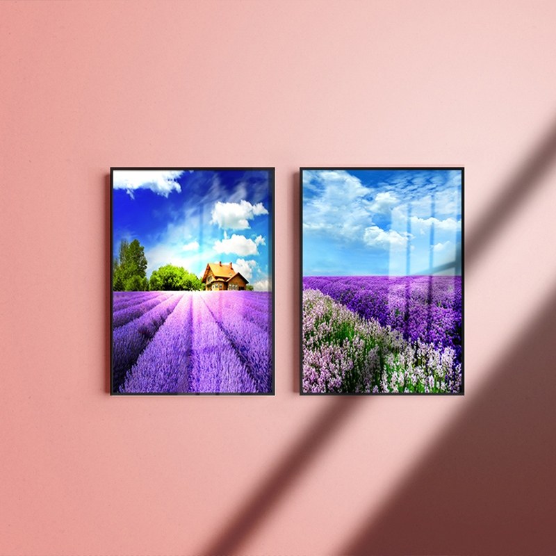 网红薰衣草紫色粉主卧室饭厅床头画客厅沙发背景墙壁画装饰挂画三,家居饰品,现代装饰画,淘宝优惠券,粉丝福利购,淘宝优惠卷
