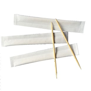 包邮单根竹牙签一次性白皮书写纸机制三边压合独立包装酒店餐厅