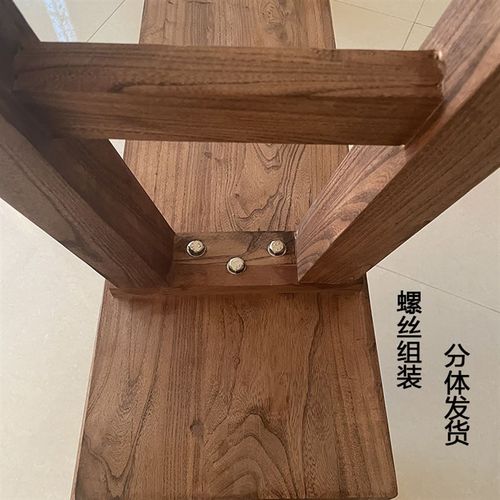 实木榆木长条凳茶桌板凳饭店复古桌凳餐桌凳家用双人凳老式凳定制