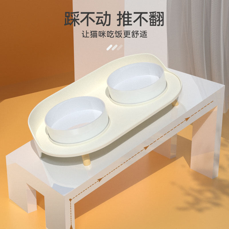 陶瓷狗碗食碗饭盆食盆狗狗碗狗盆猫咪猫粮防打翻水碗双碗防黑下巴
