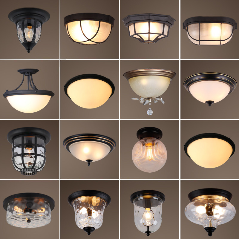 美式吸顶灯欧式创意复古工业风led阳台走廊过道玄关卧室餐厅灯具,家装灯饰光源,客厅吸顶灯,淘宝优惠券,粉丝福利购,淘宝优惠卷