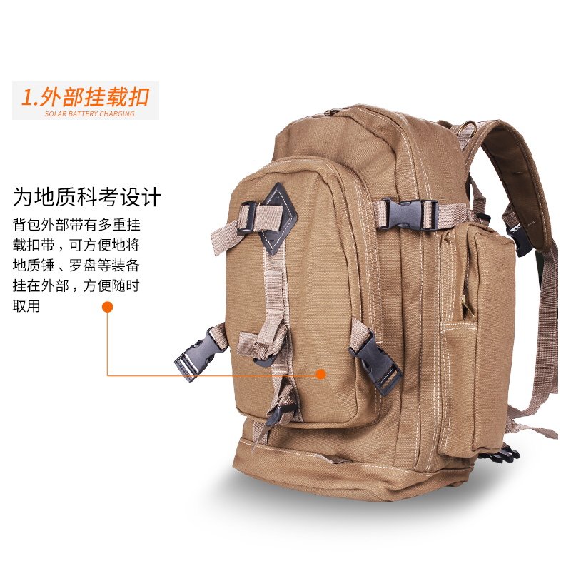 威纳坦地质包勘探帆布包工具双肩男款多功能背包登山户外野外