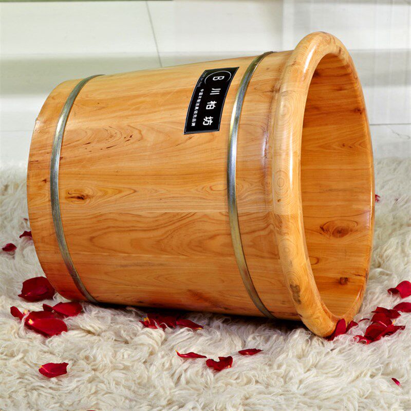 川柏坊香柏木40加高泡脚木桶洗脚木桶足浴木盆泡脚足疗沐桶包邮