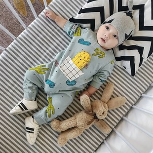 婴儿连体衣服男秋装套装秋季女宝宝秋款春秋超萌洋气外出0一1岁半