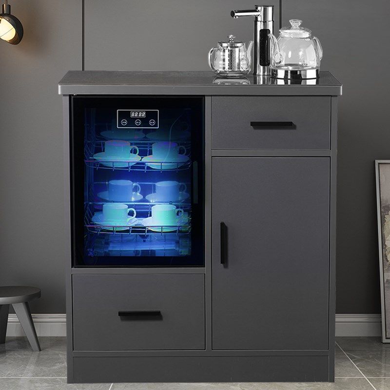 美凌达新中式高端茶吧机家用遥控全自动上水智能立式饮水机餐边柜