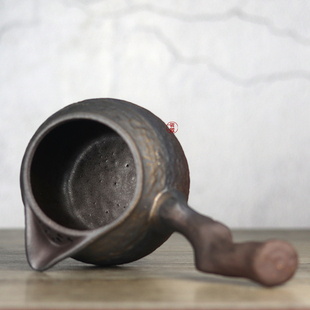 干烧侧把公道杯粗陶分茶器大容量陶瓷茶海可明火加热烧水壶煮茶壶