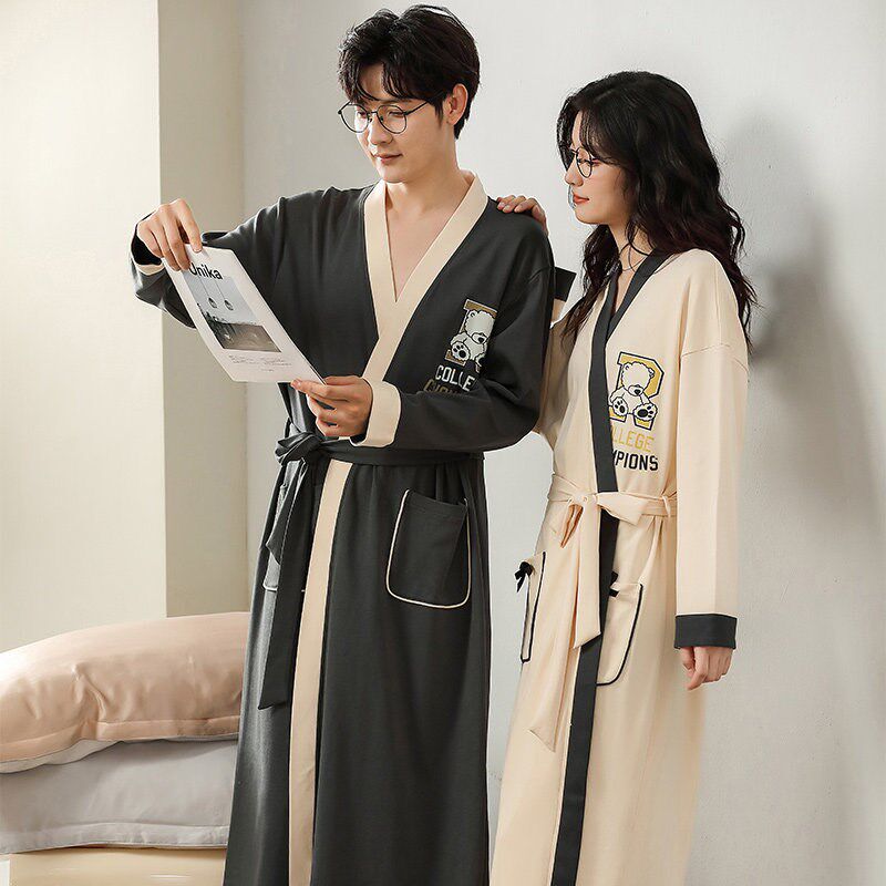 2025新款睡袍睡衣一男一女士款四季通用纯棉浴袍式春秋款情侣全棉