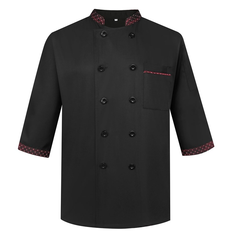 厨师服中袖七分袖长袖酒店西餐厅厨师厨房工作服男制服秋冬装