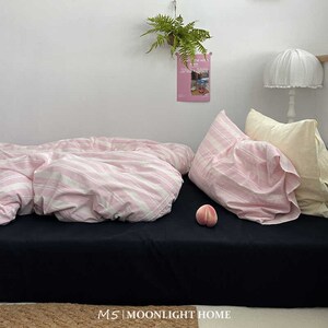 匿名颂诗粉色少女纯棉床上四件套全棉床单被套被单床笠床品三件套