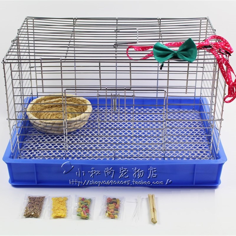 包邮蓝盆电镀加粗兔笼子宠物兔笼小号大号特大号防漏尿防喷尿笼子
