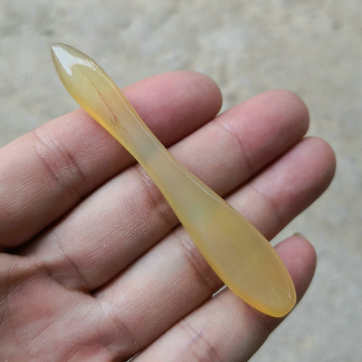 透透的 短中柄山羊角手工羊角毛衣勾针柄蕾丝手钩编织工具 微钩针