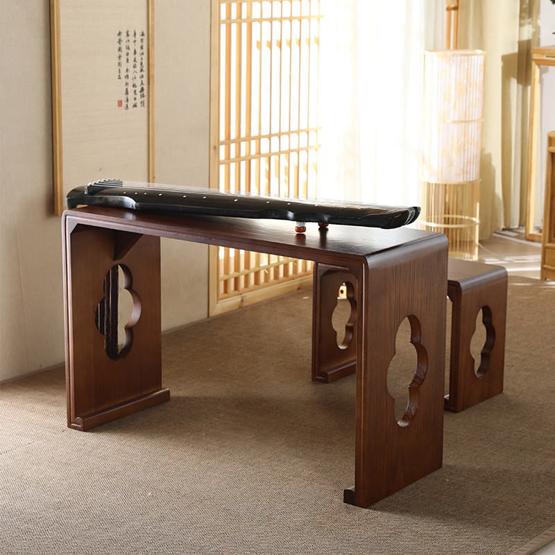 实木古琴桌凳共鸣琴桌桐木古琴桌古筝桌子新中式国学桌禅意书法桌