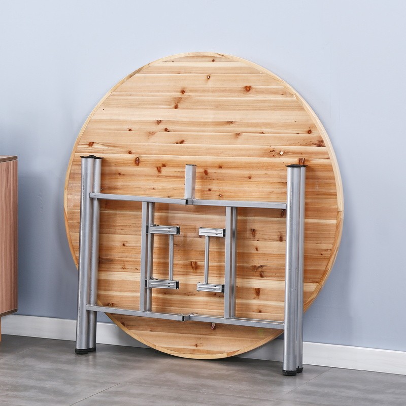 实木大圆桌加厚杉木圆桌面家用可折叠圆桌子酒店餐桌流动酒席桌面