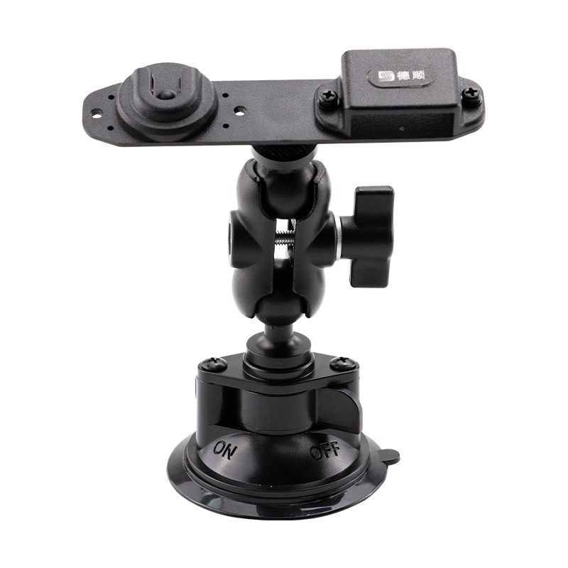 德顺QCS06对讲机手咪一拖二支架汽车仪表台车窗大吸盘挂架