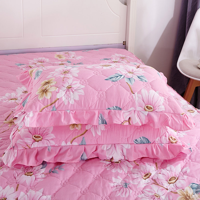 夹棉枕套一对婚庆大红加厚拉链式花边加棉枕头套子学生单人枕芯套