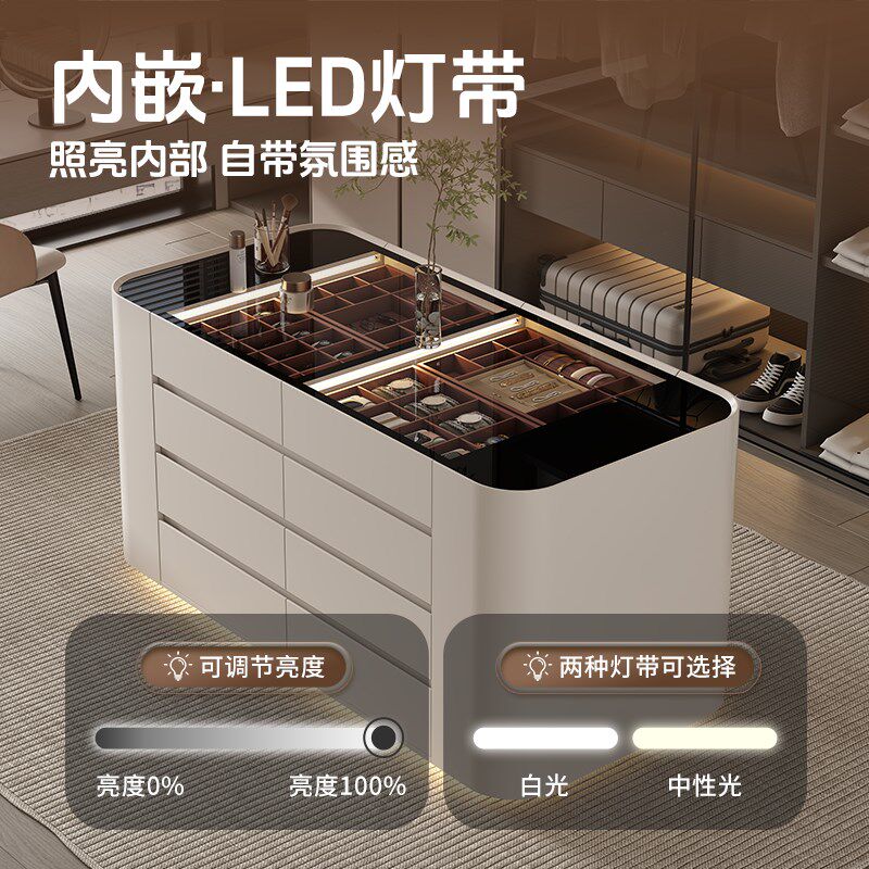 简约服装店衣帽间中岛柜抽屉式收纳柜实木多层影楼珠宝首饰展示柜