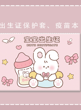 出生证保护套女孩双胞胎男兔宝宝和疫苗本小可爱放两张新版收纳包