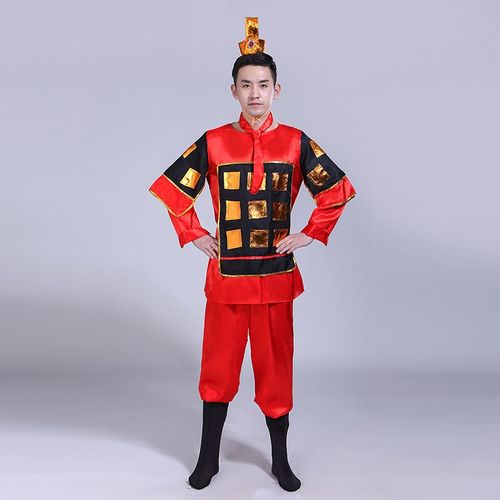 古代士兵服演出服男岳家军兵马俑将军盔甲汉服儿童满江红朗诵团服
