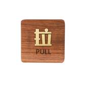 铜教授黑胡桃木推拉牌玻璃门牌贴提示牌推拉门牌创意铜字门铃牌