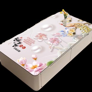 3D立体网红桌布防水防油防烫免洗长方形家用加厚餐桌茶几垫可裁剪