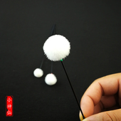 小神仙掏耳神器球形鹅毛棒浓密毛碳素柄鹅毛棒专业采耳工具鹅毛球