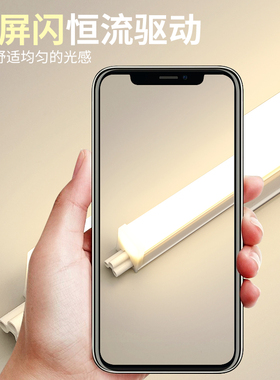 日光灯管暖光灯3000K暖白黄色卧室宿舍餐饮商用灯带氛围T5led长条