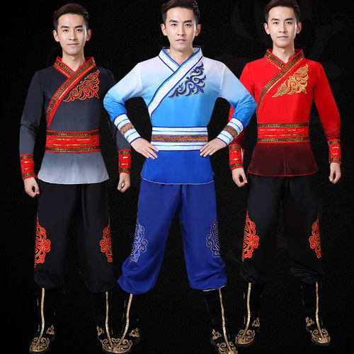 古典舞演出服男2020新款打鼓服舞龙舞狮表演服装民族舞蹈舞台装