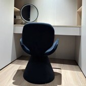 意式 奶油风餐桌椅子 极简梳妆凳轻奢高级感主卧室黑色化妆椅法式