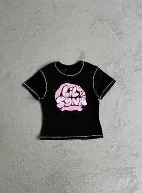 Synaworld 女士  短款夏季短袖T恤 透气休闲欧星辣妹修身显瘦气质