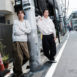 Mertra新款男女连帽 Zip Hoodie Camo Grey 浅色数码印迷彩拉链衫