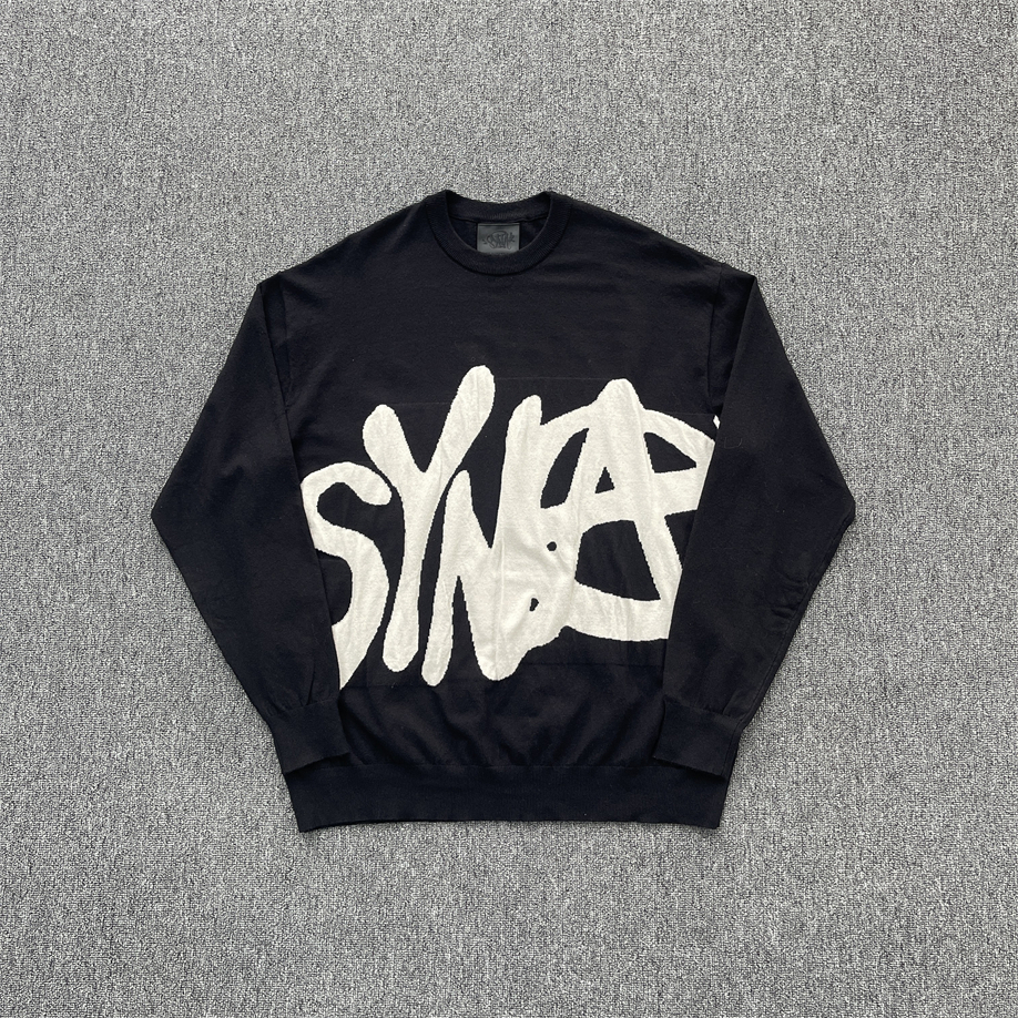 Synaworld-25新款羊毛混纺提花圆领卫衣套装欧美明星同款ukdrill