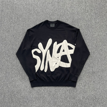 Synaworld-25新款羊毛混纺提花圆领卫衣套装欧美明星同款ukdrill