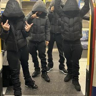 Synaworld 羽绒棉服外套保暖欧美明星 Cench同款黑印黑色嘻哈街头