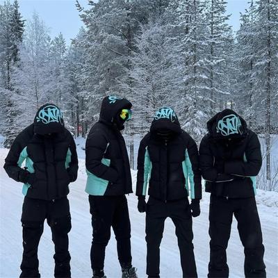 Syna羽绒棉服黑蓝冬季加厚保暖