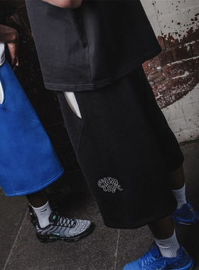 Mertra 新款街头男女款时尚裤子夏季休闲百搭宽松深蓝色撞色短裤