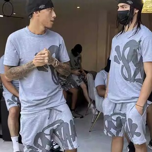 Synaworld  夏季短袖套装透气运动欧美明星Central时尚嘻哈街头