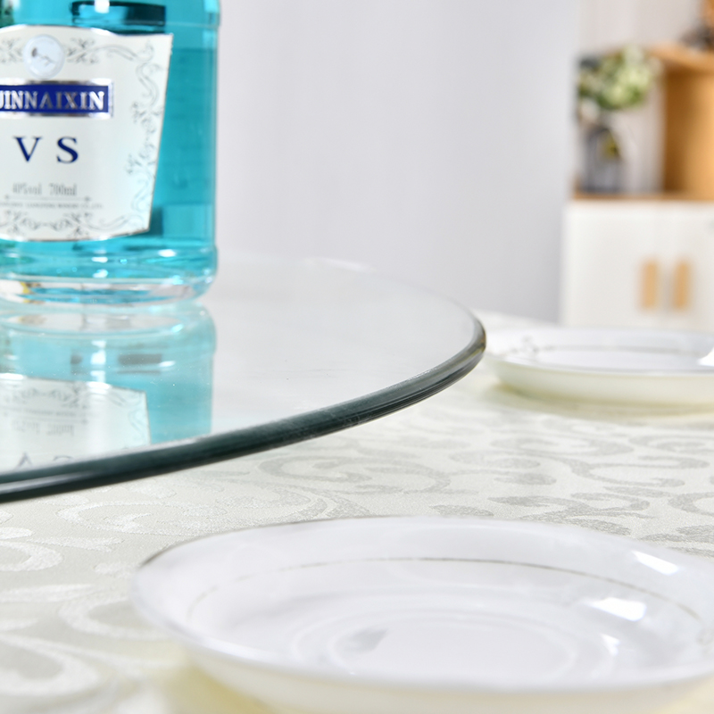 钢化玻璃转盘餐桌大圆桌旋转台面家用转盘底座酒店钢化辅助轮圆台