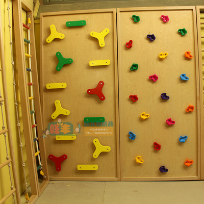 早教室内儿童木制攀爬网肋木架网梯攀岩墙组合架运动感统训练家用