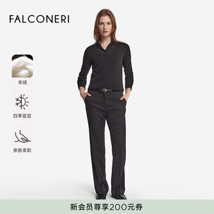 FALCONERI女士修身 毛衣DMLD250 V领毛衣内搭山羊绒女士针织衫