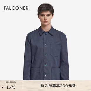 宽松翻领口袋棉质衬衫 FALCONERI25年新品 时尚 男士 UCL0208 经典