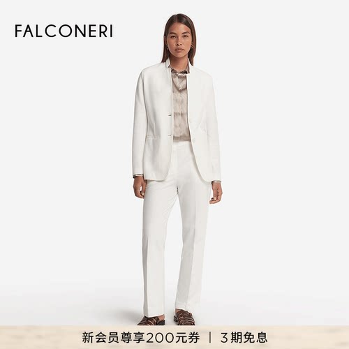 FALCONERI25年新品女士经典简约通勤商务休闲立领西装外套DCL498B
