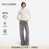 FALCONERI女士经典 DML261V 山羊绒毛衣休闲针织衫 百搭高领修身 长袖