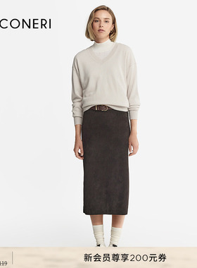 【季末折扣】FALCONERI女士宽松长袖v领山羊绒毛衣羊绒衫DML228K