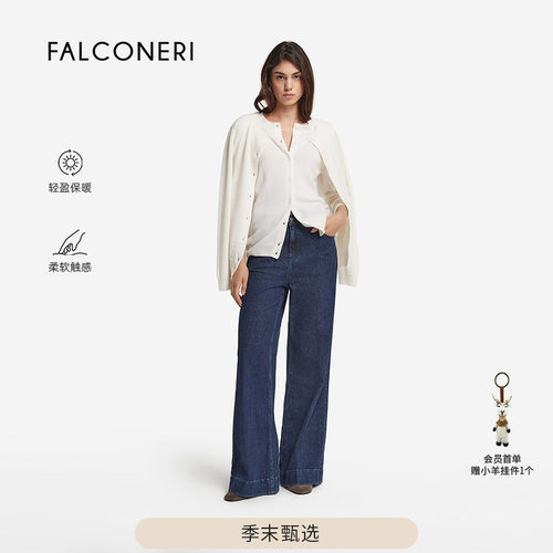 【季末折扣】FALCONERI女士圆领休闲通勤山羊绒毛衣针织衫DMLS228