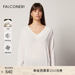 寬松休閑山羊絨針織衫 FALCONERI女士時尚 V領(lǐng)套頭毛衣DML250J